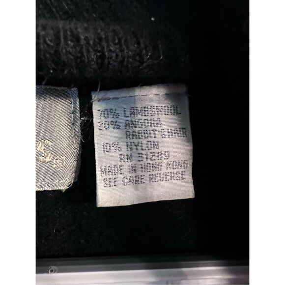 Vintage Stitch Works Black Lambswool Sweater Size Medium Made In Hong Kong - Picture 4 of 6